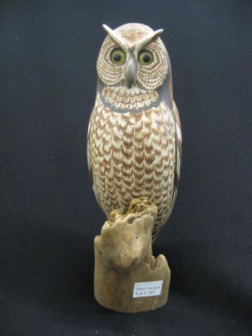 Crossman Carved & Painted Wooden Owl