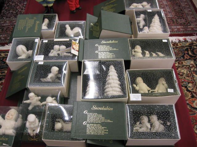 Collection of 16 Porcelain Snowbabies