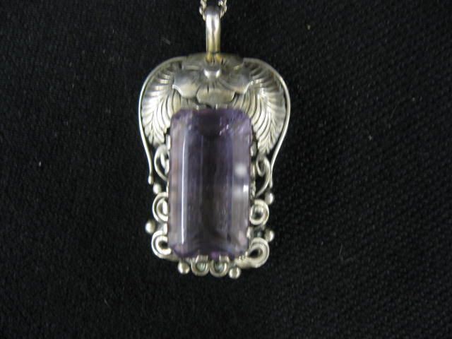 Indian Amethyst Sterling Pendant 14b78a