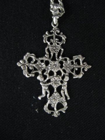 Italian Sterling Silver Cross fancy