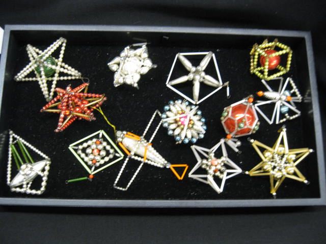 13 Czechoslovakian Glass Christmas Ornaments