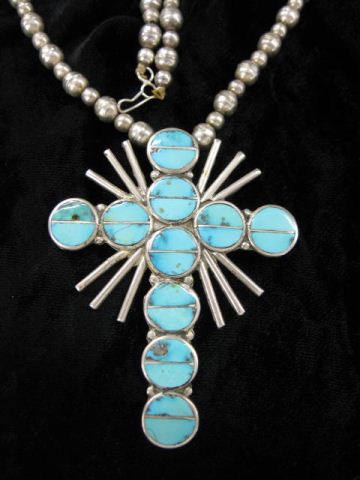 Indian Turquoise Sterling Necklace 14b78e