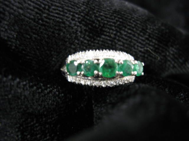 Emerald Diamond Ring row of 5 14b790