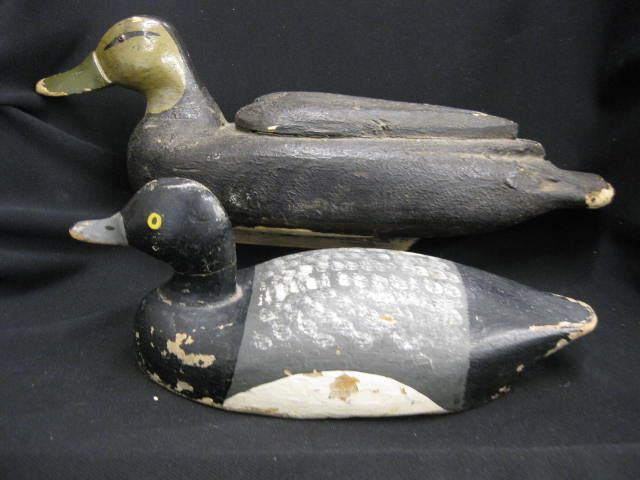 Two Carved Painted Wood Decoys 14b79d