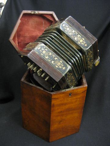 Victorian Rosewood Accordian tooled