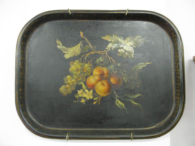 Victorian Tole Tray fruit decor 14b7b7