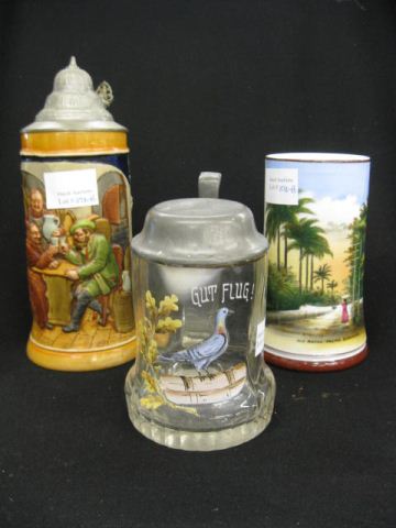 3 Antique Steins;early Bermuda with