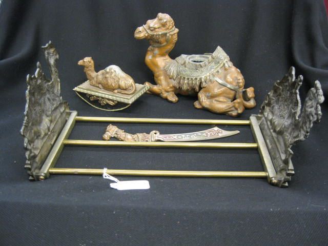 4 pc Deco Desk Set figural camel 14b7c1