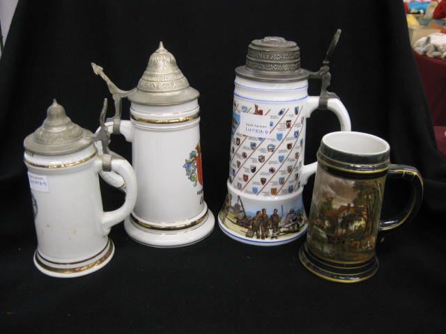 4 Porcelain Lithopane Steins tallest 14b7cb