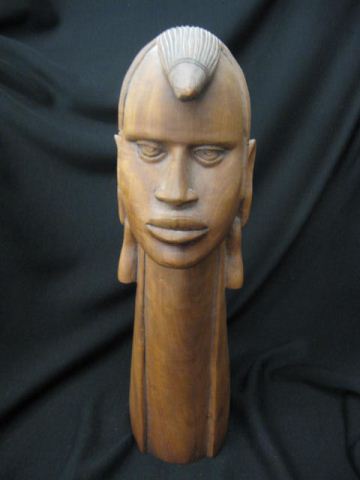 Carved Wooden Bust of an African 14b800