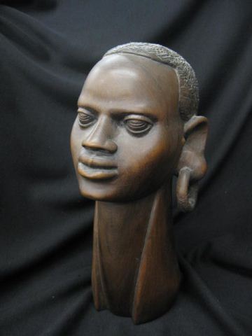 Carved Wooden Bust of a Tribal 14b7ff