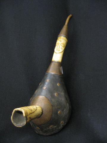 Native Africian Pipe wood bone & copper