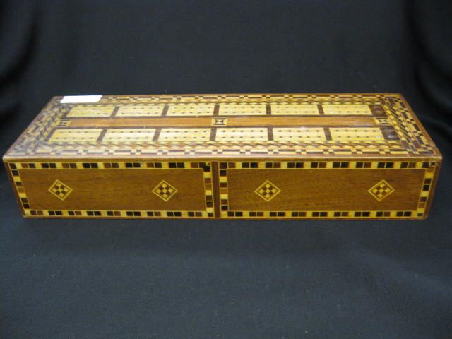 Cribbage Board fancy inlaid woods 4