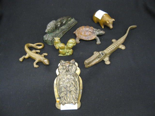 7 Brass & Bronzed Animals includes aligator