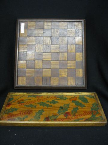 Antique Wooden Game Board together