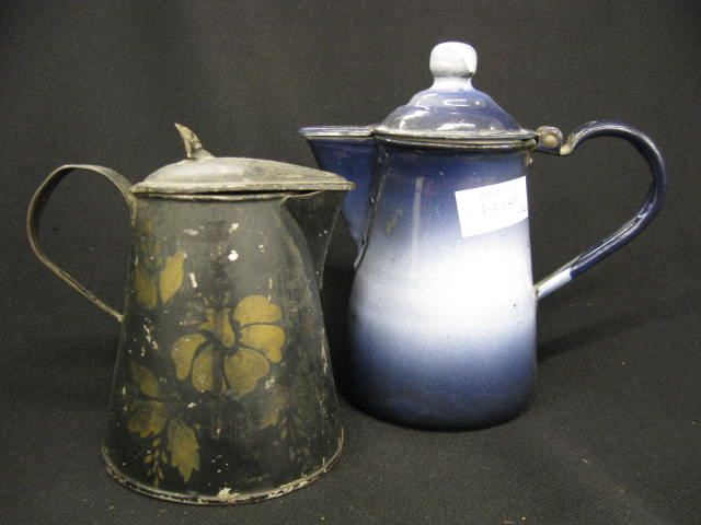 2 Victorian Metal Syrup Pitchers 14b840