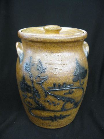 Rockdale Stoneware Covered Crock blue