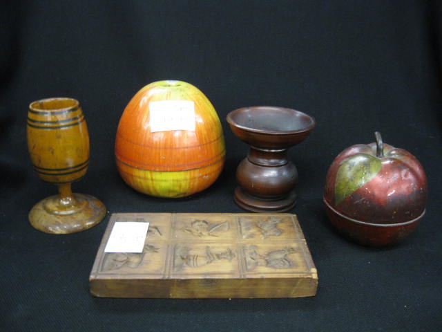 5 19th Century Items wooden cookie 14b842