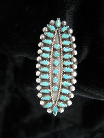 Indian Turquoise Pettipoint Ring 14b851