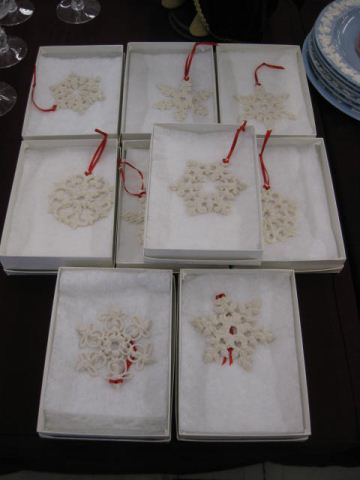 9 N. Branca Bisque Christmas Snowflakeornaments