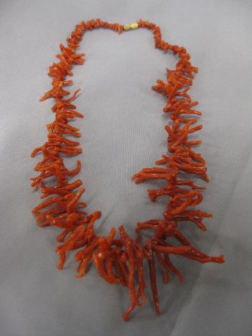 Red Coral Necklace Natural branch 14b8b7