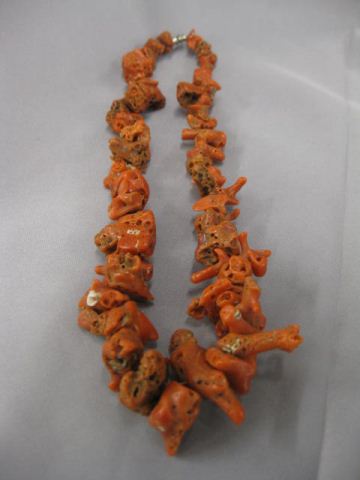 Natural Red Coral Necklace nugget 14b8b8
