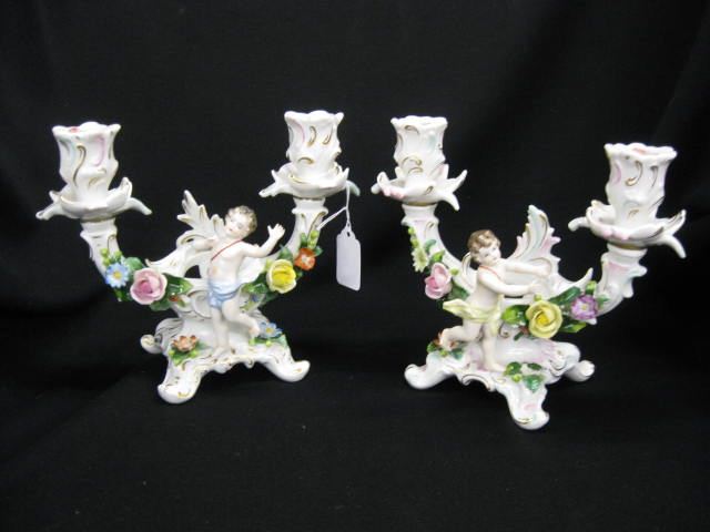 Sitzendorf Dresden Porcelain Candelabra 14b8b1