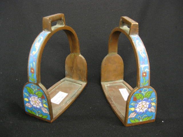 Pair of Chinese Cloisonne Stirrups 14b8d6