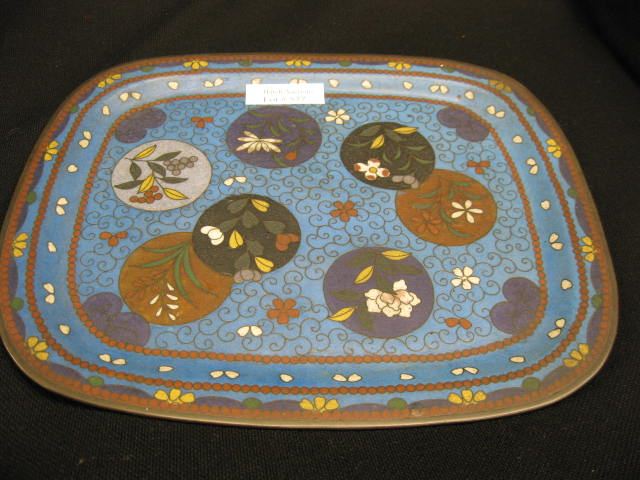 Japanese Cloisonne Tray floral medallions