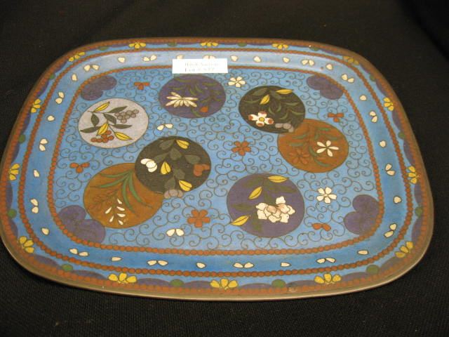 Japanese Cloisonne Tray floral 14b8d1