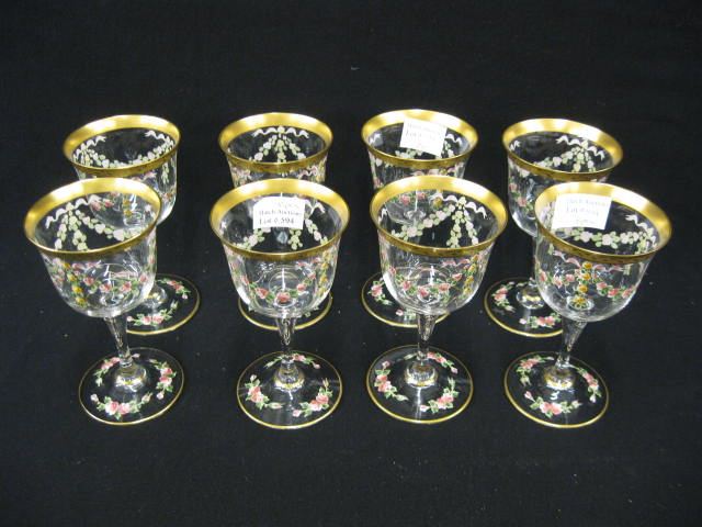 8 Enameled Crystal Wines fancy 14b8e3