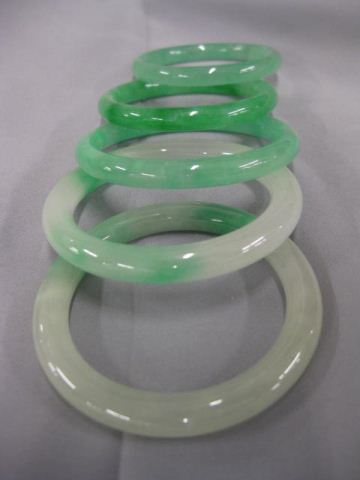 5 Jade Bangle Bracelet mixed greens