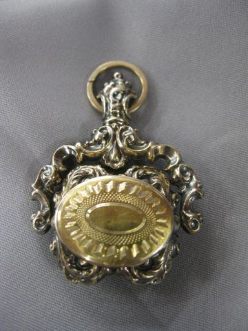 Georgian Gold Fob Locket with wovenhair