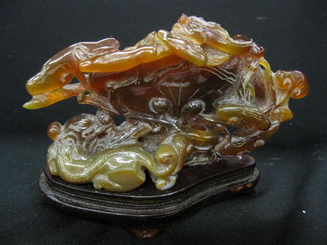 Chinese Carved Agate Figurine serpent 14b907