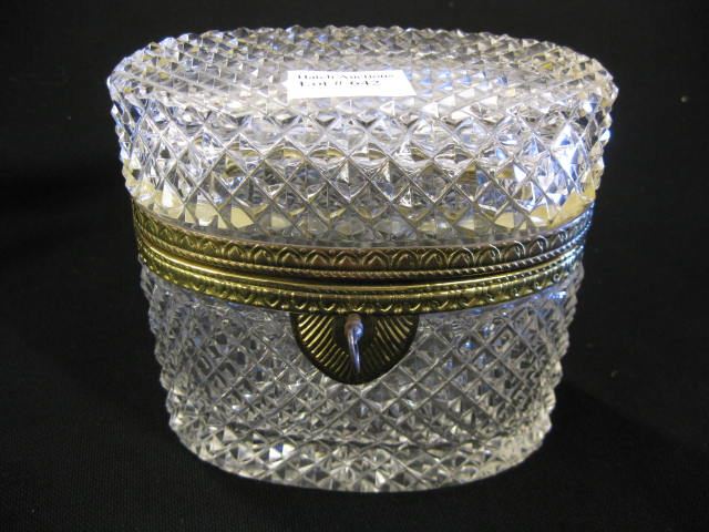 Cut Glass Dresser Box oval ormoulu