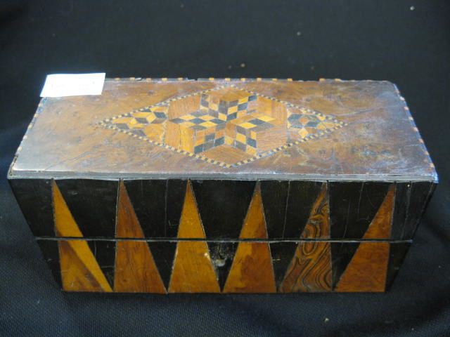 English Inlaid Wooden Box locking