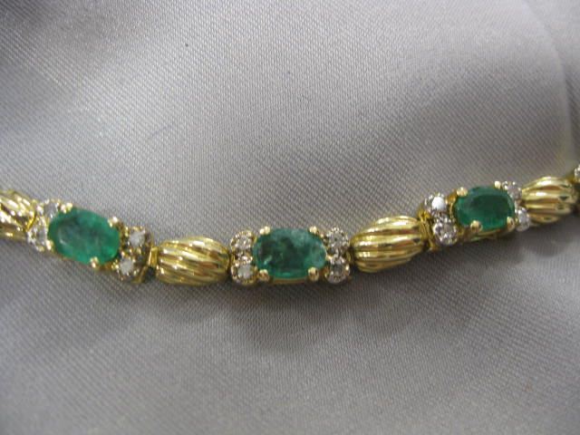 Emerald & Diamond Bracelet 10 oval gems