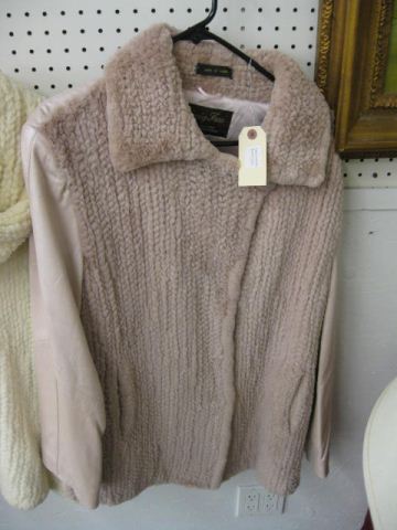 Pink Fur Leather Coat  14b932