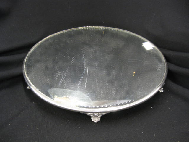 Silverplate Mirrored Plateau footed