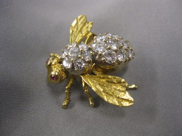 Diamond Figural Bee Brooch high 14b952