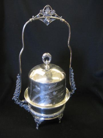 Victorian Silverplate Butter Dish handled