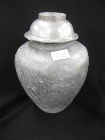 Chinese Lead Funeral Urn with offeringbowl 14b977
