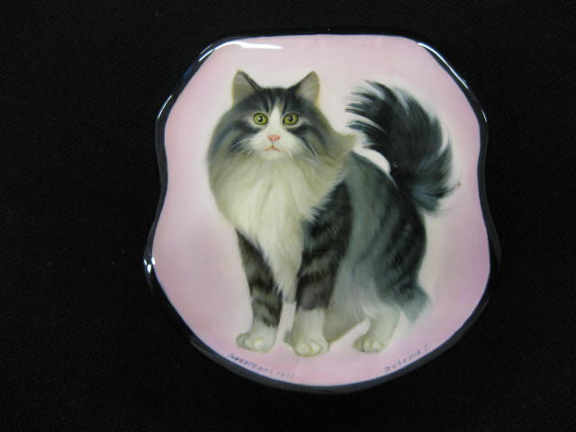 Russian Lacquerware Boxwith a cat