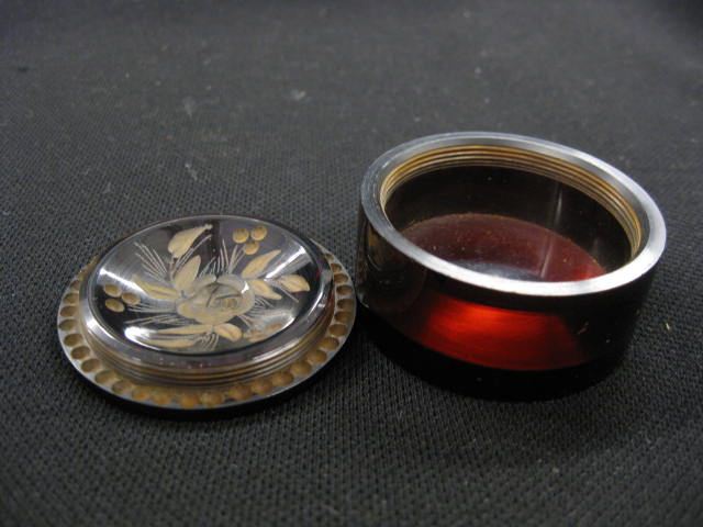 Carved Cherry Amber Box 2 diameter 14b97c