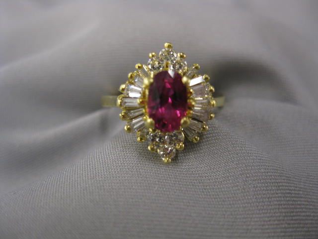 ruby & Diamond Ring oval ruby weighing