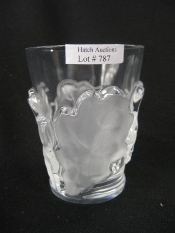 Lalique Crystal Vase frosted leaf