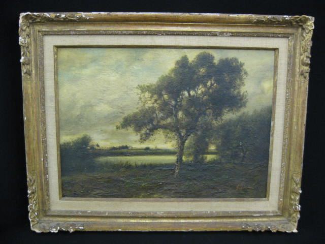 Jules Dupre Oil wooden landscapewith 14b9c9