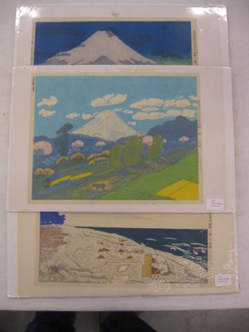 3 Japanese Woodblock Prints various