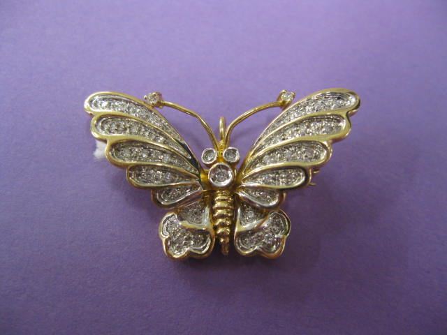 Diamond Figural Butterfly Brooch