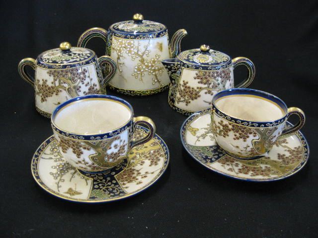 Japanese Satsuma Pottery Tea Set includes